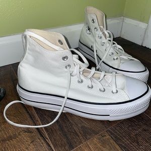White Platform high top Converse